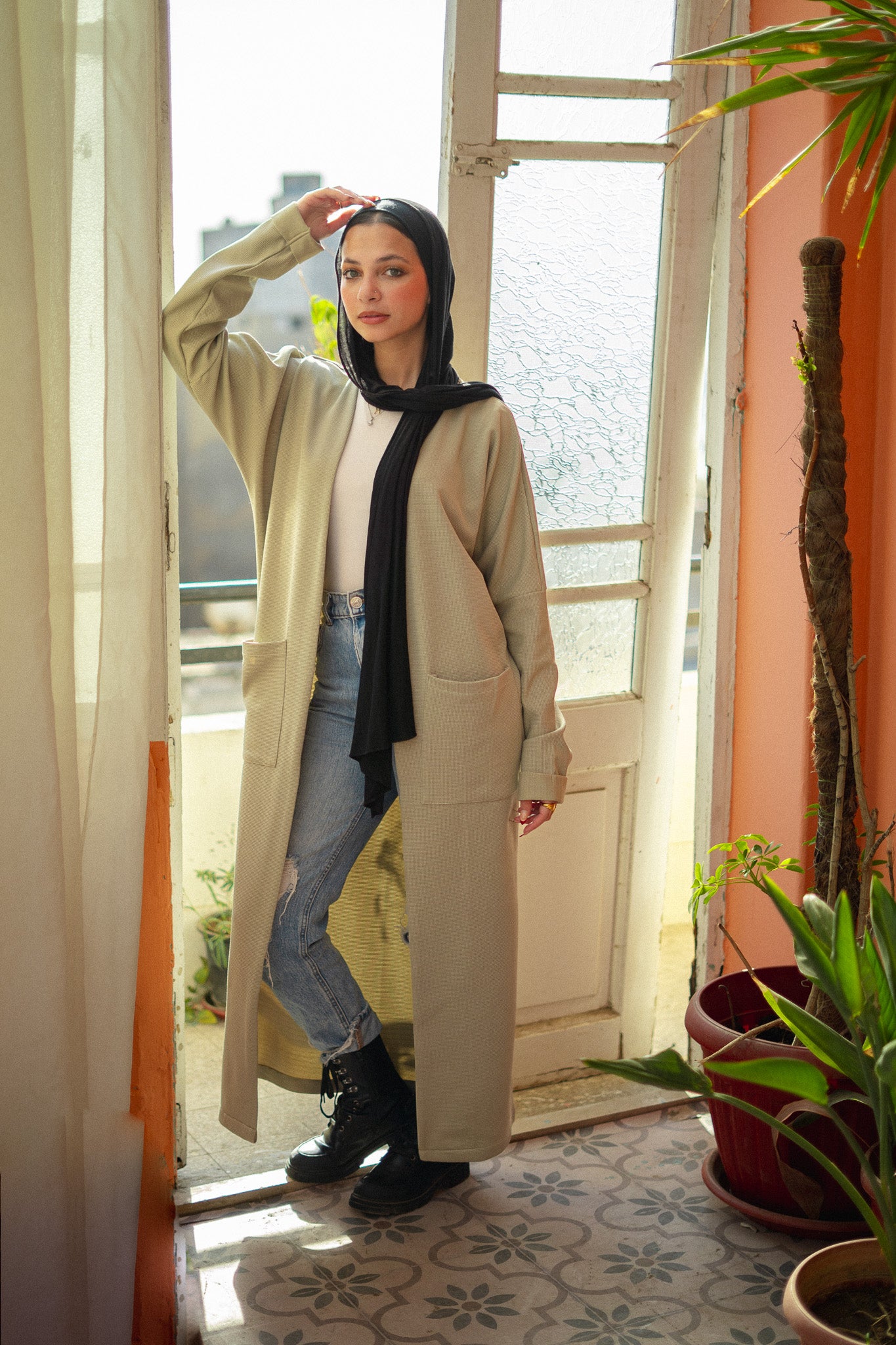 The Oversized Cardigan in Greige