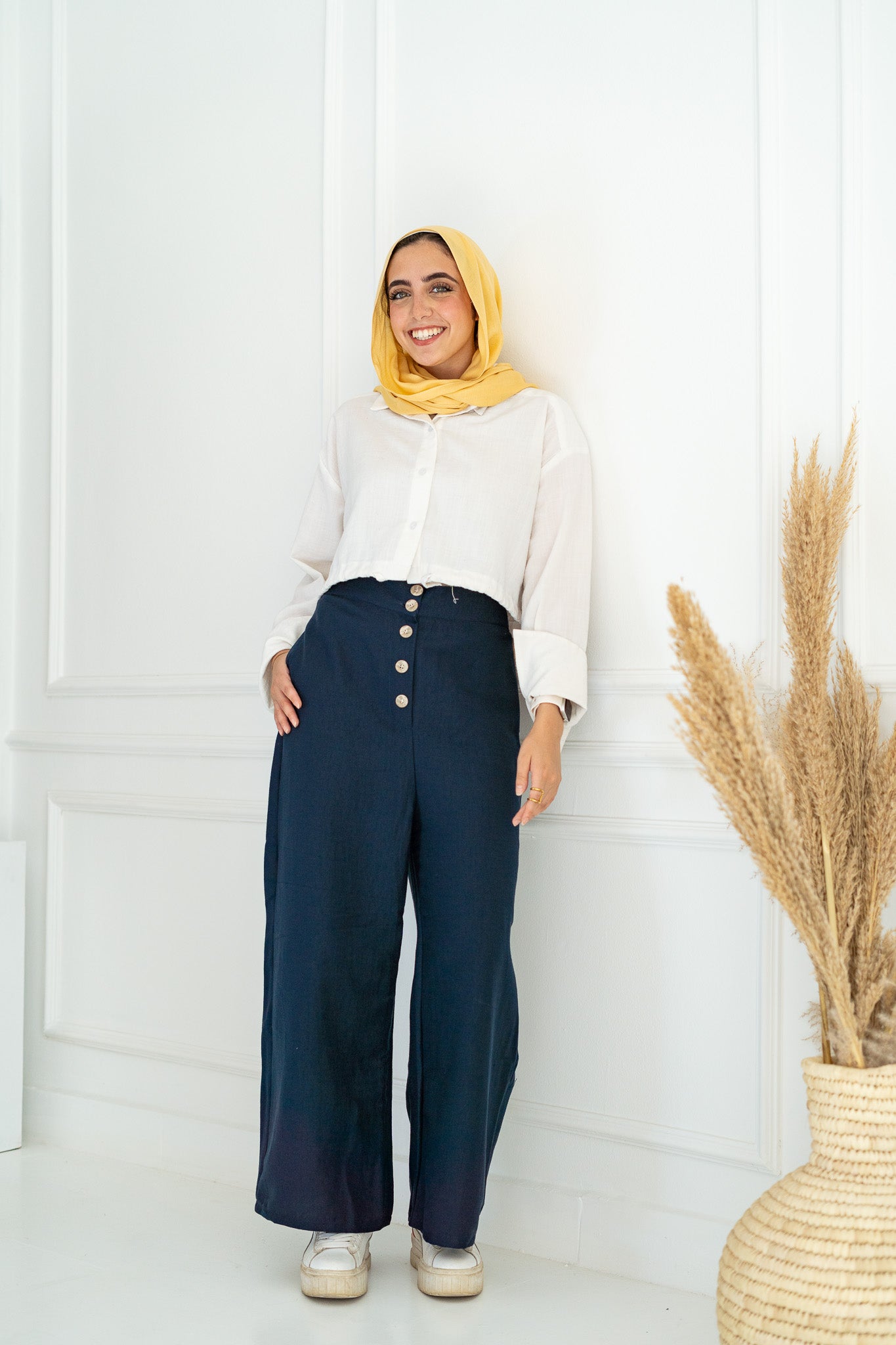 Amina Pants in Navy Blue