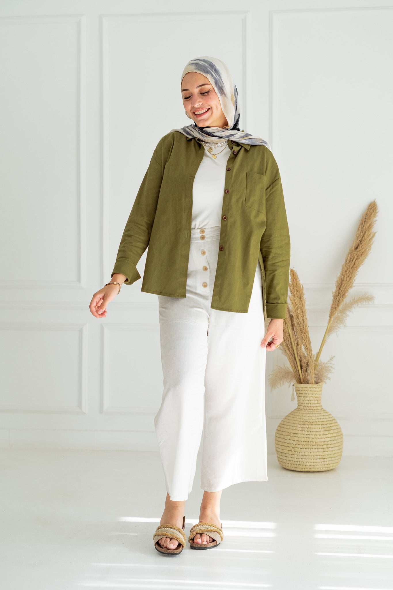 Dalida Shirt in Olive Green