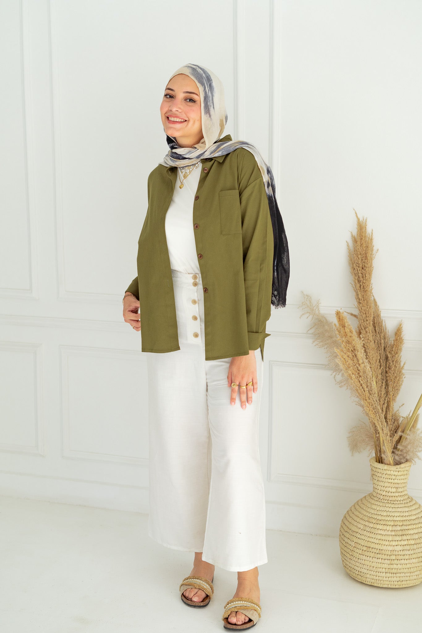 Dalida Shirt in Olive Green