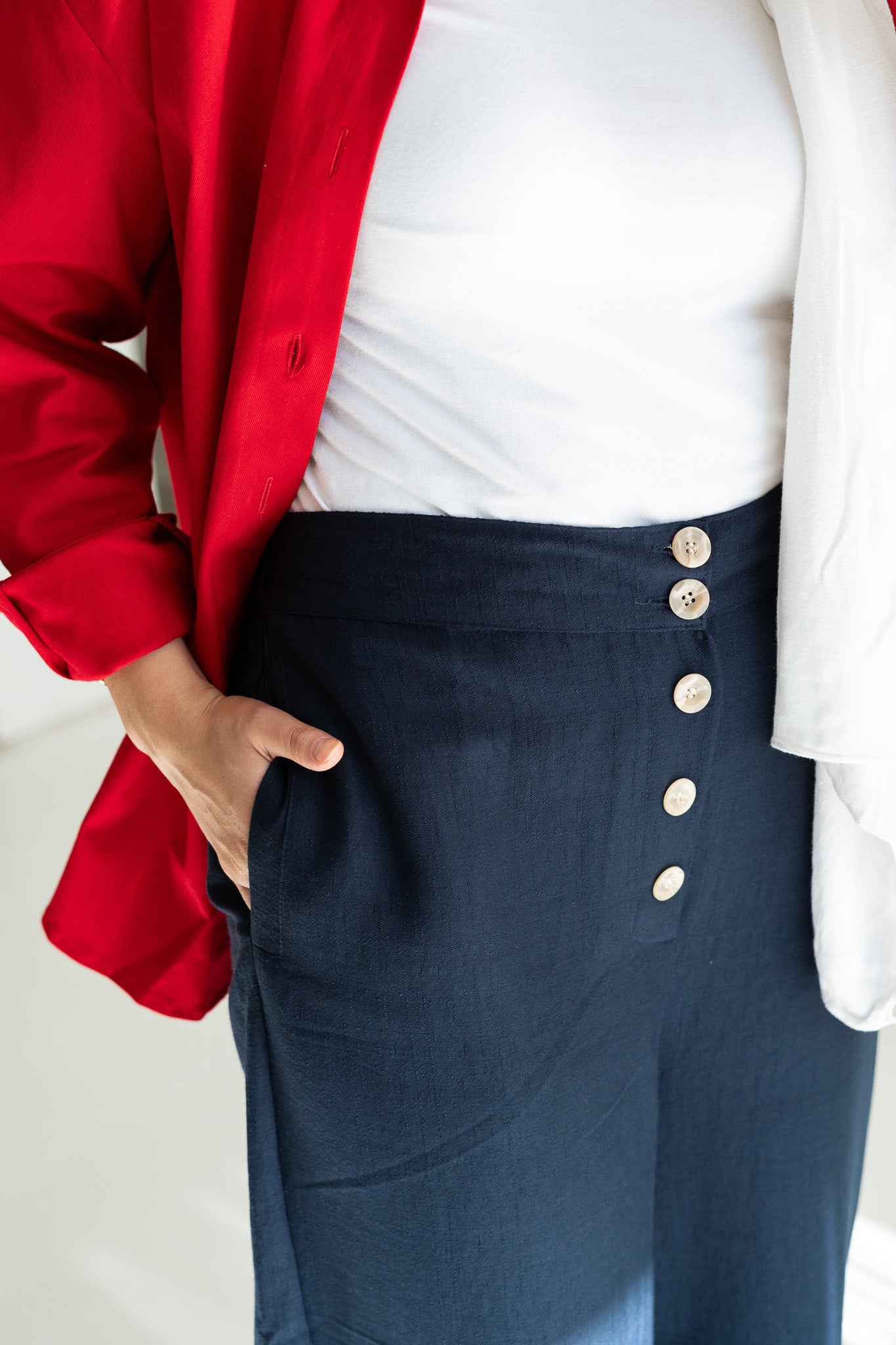 Amina Pants in Navy Blue