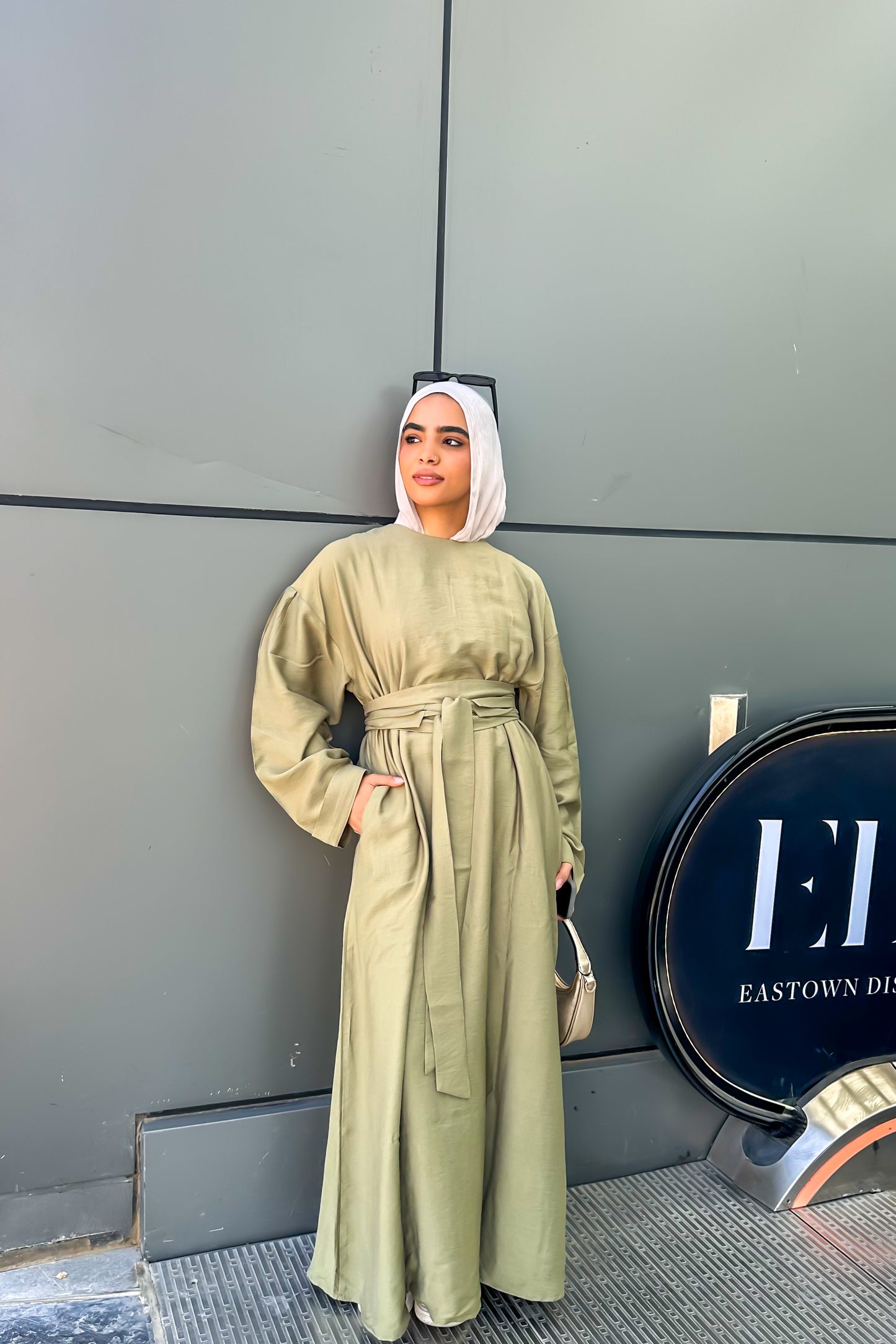 Farida Dress in Olive Green