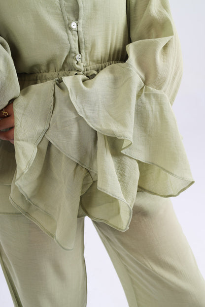 The Ruffles Set in Mint