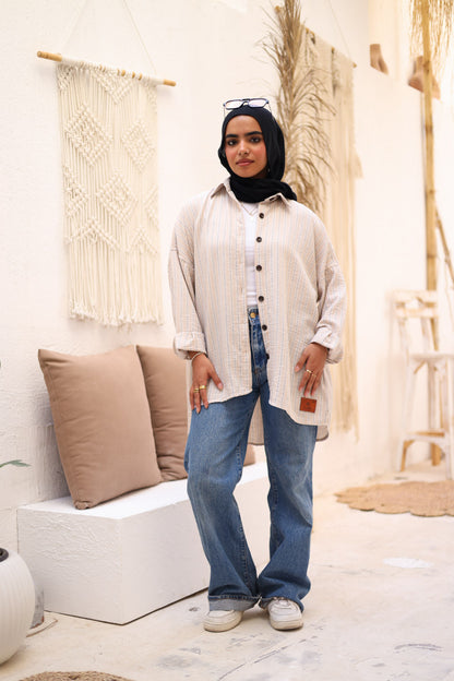Everyday Dreamer Shirt Stripped Beige&Black