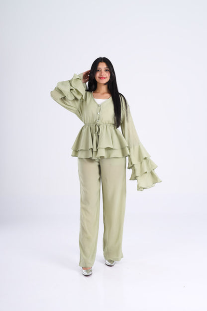The Ruffles Set in Mint