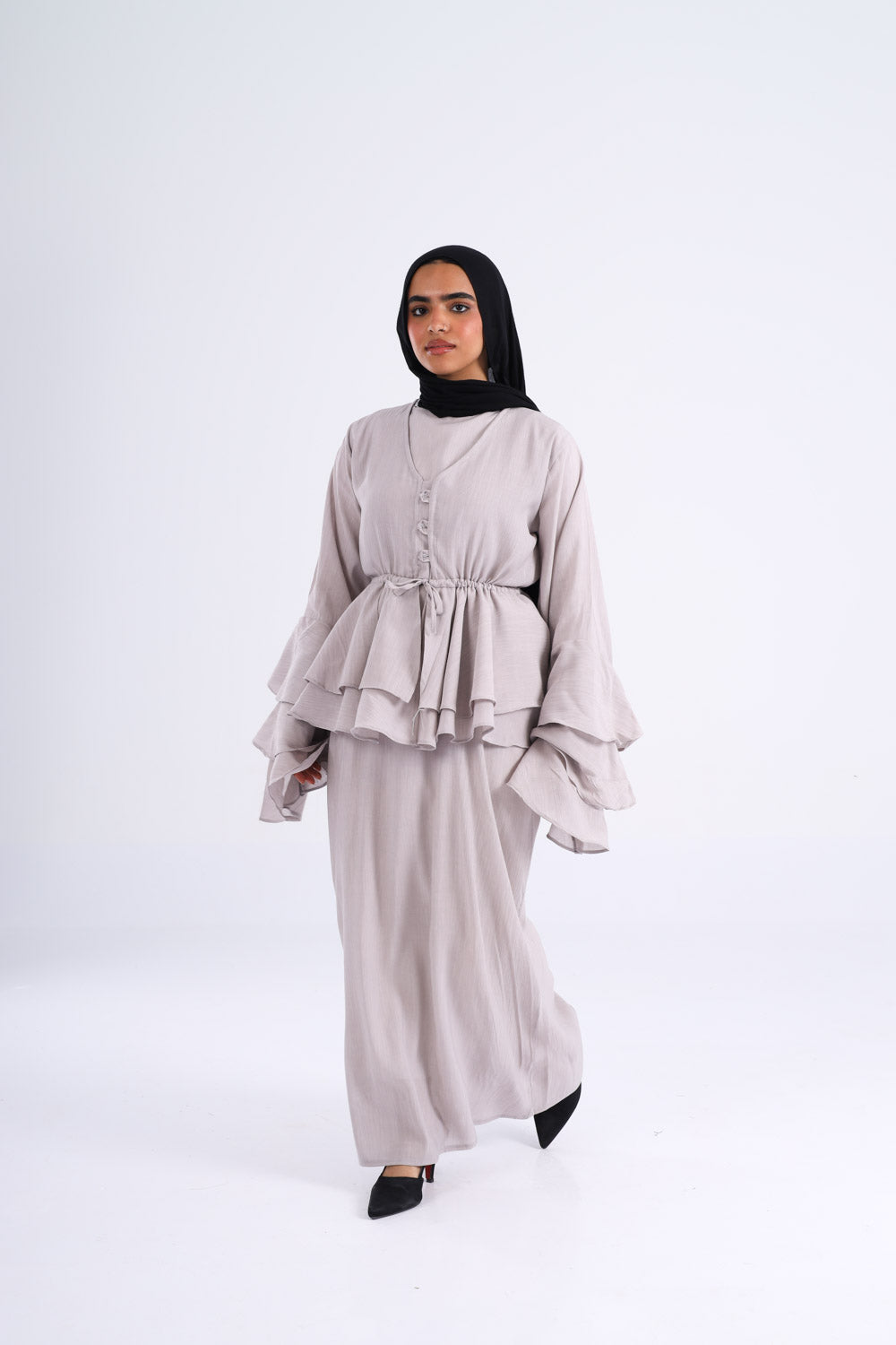 The Ruffles Set in Grey
