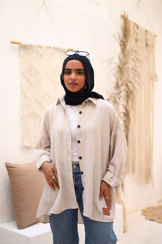 Everyday Dreamer Shirt Stripped Beige&Black