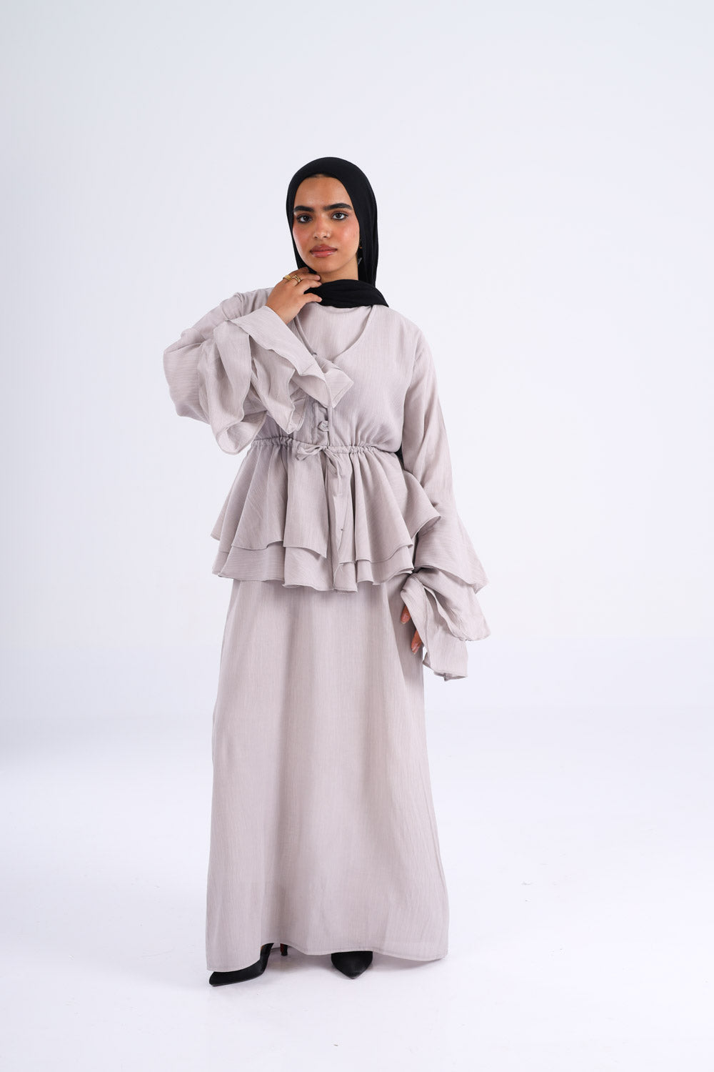 The Ruffles Set in Grey