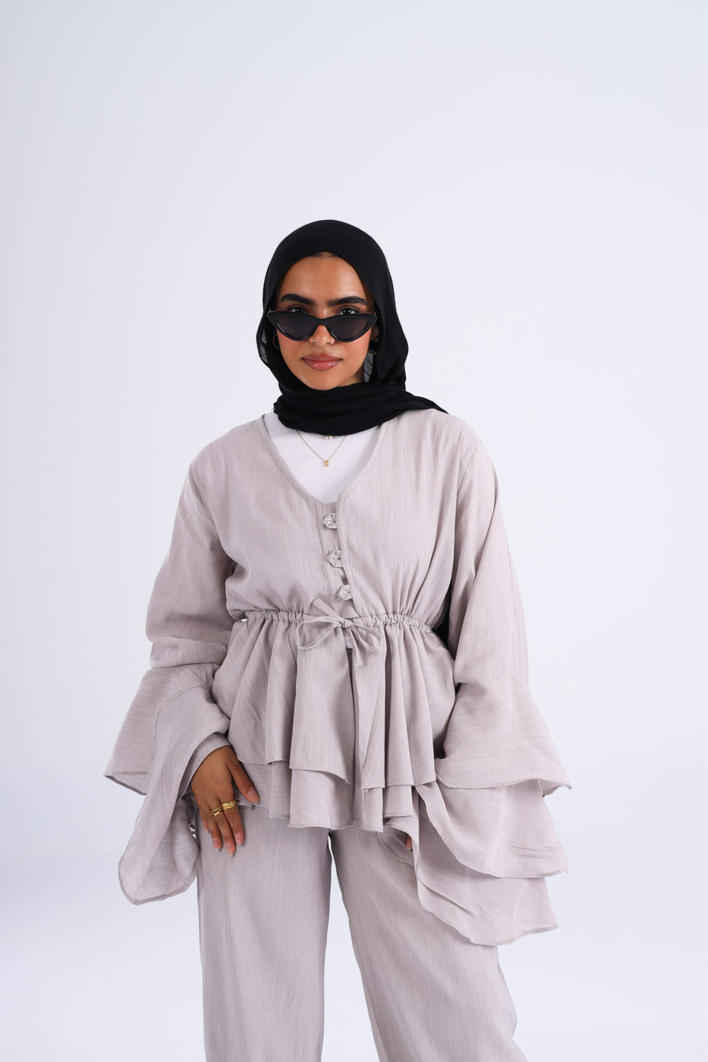 The Ruffles Set in Grey