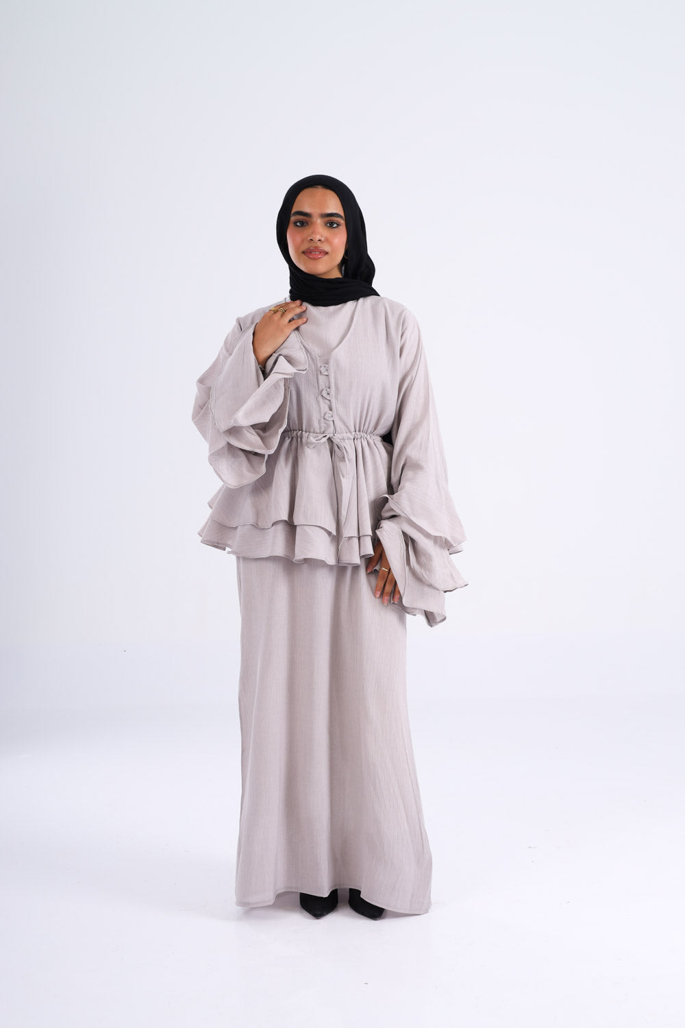 The Ruffles Set in Grey