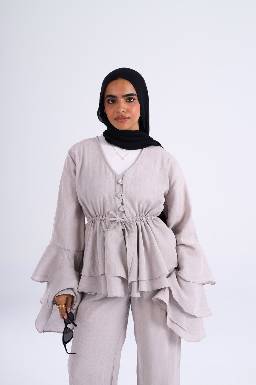 The Ruffles Set in Grey