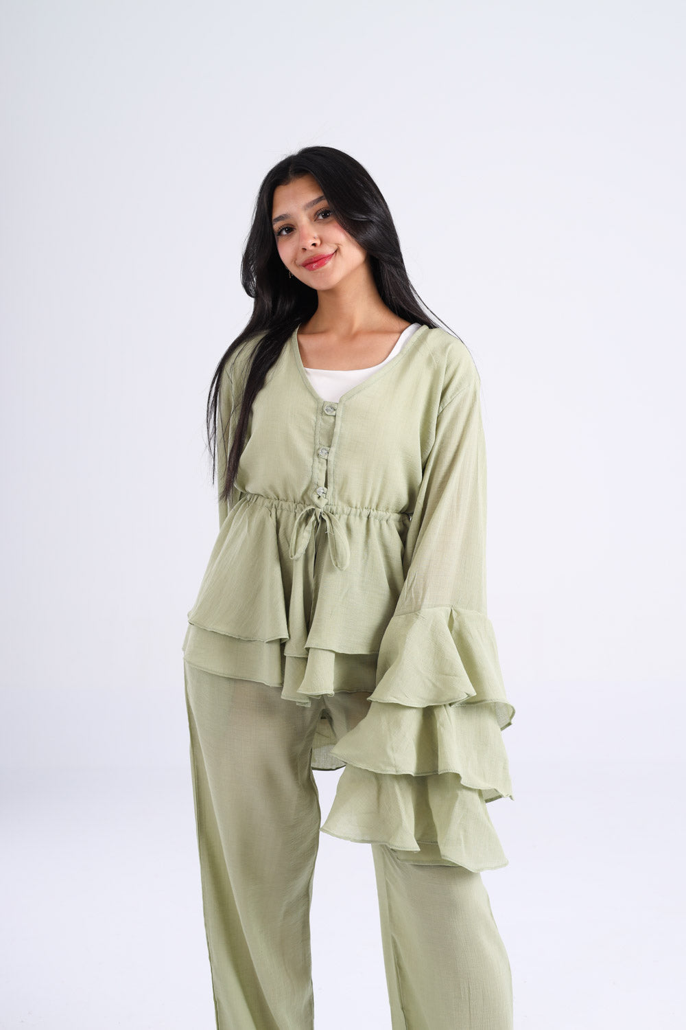 The Ruffles Set in Mint