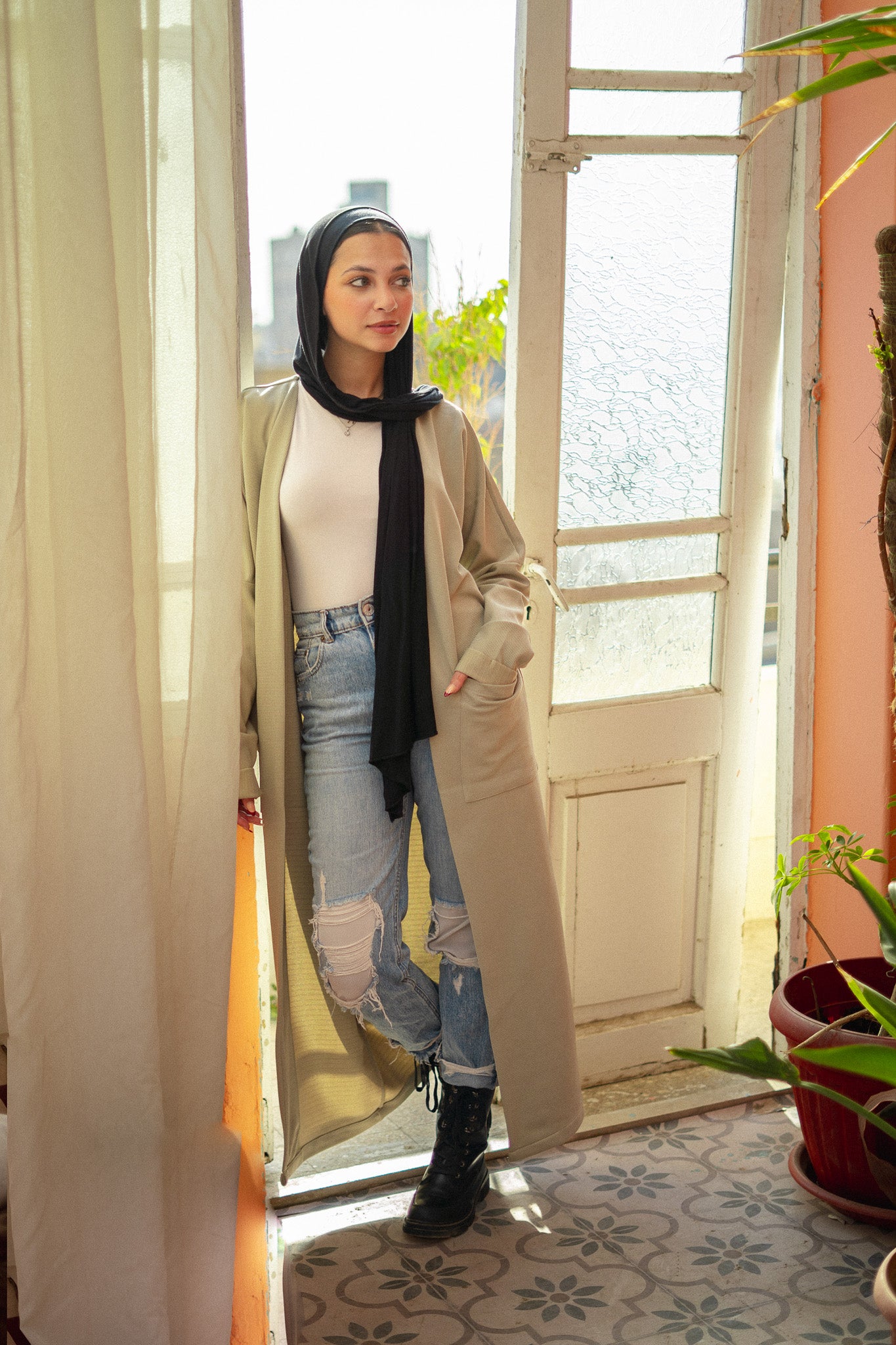 The Oversized Cardigan in Greige