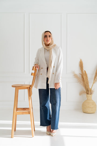 Nazly Blazer in White