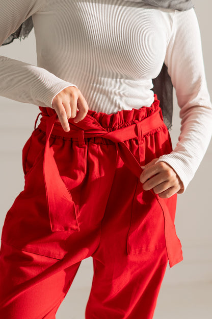 Shadia Pants in Red